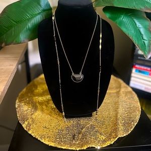 Elegant Black & Gold Drop Necklace 🖤